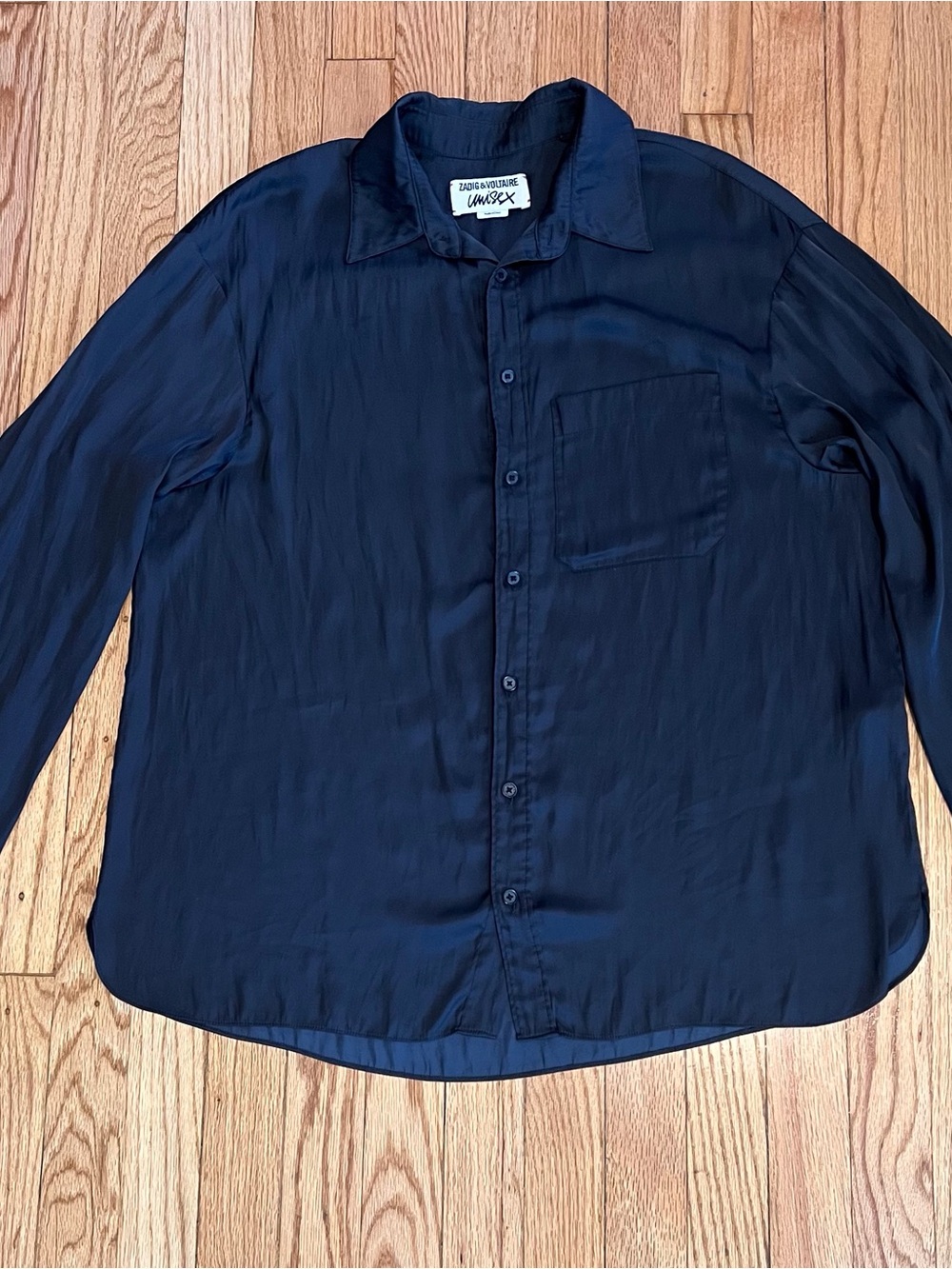 Zadig And Voltaire Unisex Black Button Down Sz L